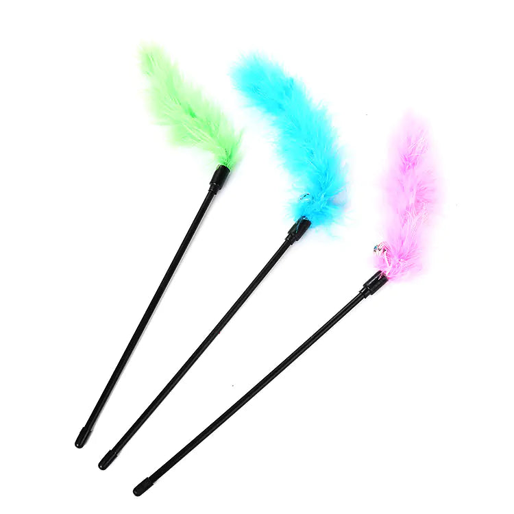 Cat Teaser Toy with Turkey Feather and Bell