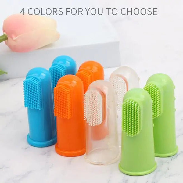 4pcs Pet Finger Toothbrush for Dog and Cat Oral Care - Pawrizon